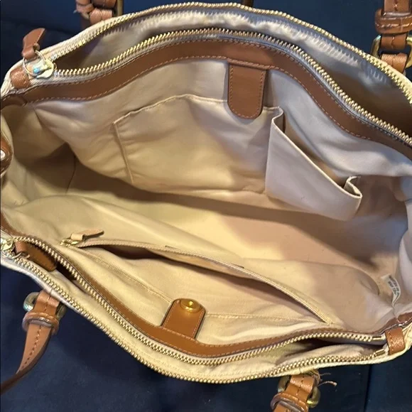 Coach Beige and Brown Signature Shoulder Bag - Picture 4 of 8